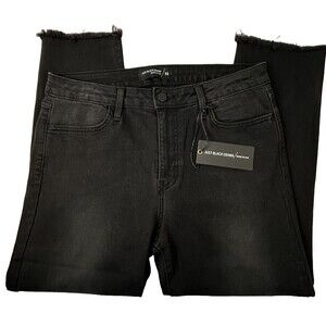 Just Black Denim Distressed Fray Hem Capri Stretch Jeans Size 32 NWT